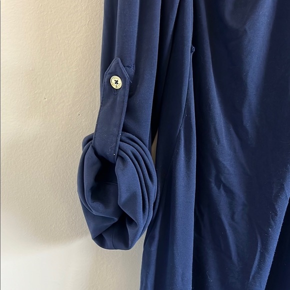 Michael Kors Blue Long Sleeve Cuffed Dress - Picture 4 of 6